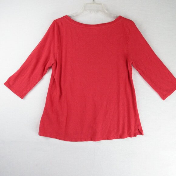 Eileen Fisher V neck Linen Tee Size M R17IZO - Picture 2 of 10
